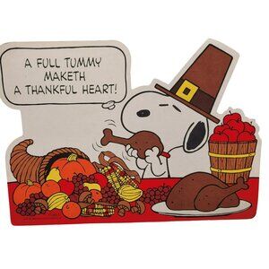 Vtg Snoopy Thanksgiving Pilgrim Cornucopia Cardboard Cutout Die Cut 1958‎ Schulz